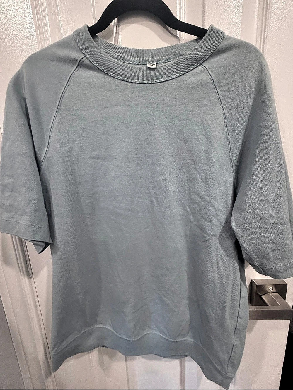 UNIQLO U Crew Neck Short-Sleeve Sweatshirt Blue Small